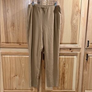 J. Jill Ponte Slim Leg Tan Pull On Business Casual Office Pants Trousers Size L